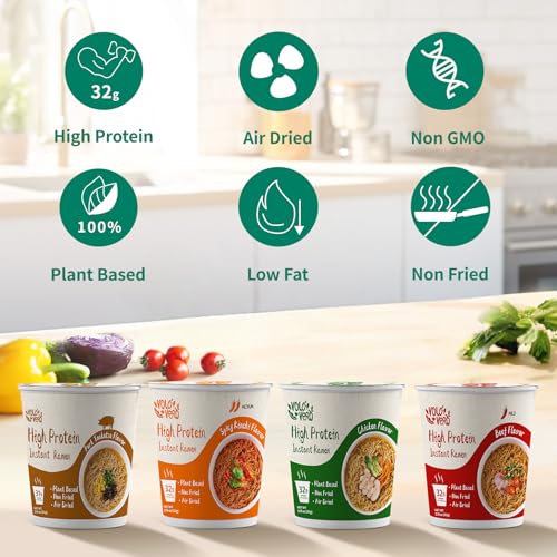 Image of VOLO VERO High Protein Instant Ramen Noodles Cups, 32g Protein, Variety