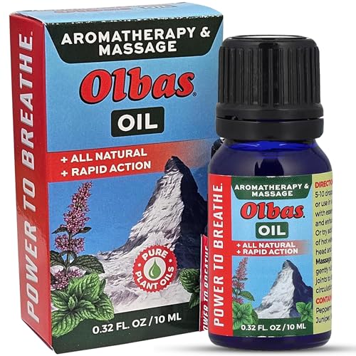 Olbas Massage and Aromatherapy Oil, 0.32 Fl Oz,Body Massage Oil, Swiss Herbal Remedies with Pure Essential Massage Oils for Muscle Relaxing and Soothing Comfort for Pain Relief