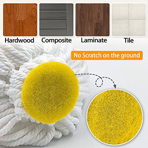 Self Wringing Mop With 2 Washable Heads, Jehonn Wet Mop For Floor Cleaning Heavy Duty, 51 Inch Long Handle Twist Mop For Hardwood Vinyl Tile Marble Laminate Home Office Kitchen (Yellow) #TOP2