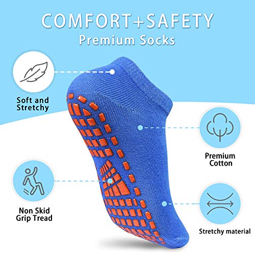 GRPSKCOS Kids Non Slip Trampoline Socks Anti-Skid Sticky Grips Indoor Breathable Socks 4 Pairs for Children Teenagers4