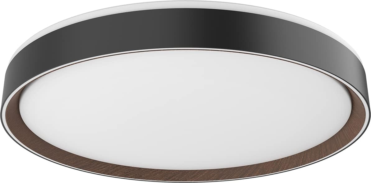 Kuzco Lighting FM43920-BK/WT Essex Flush Mount LED, Black/Walnut