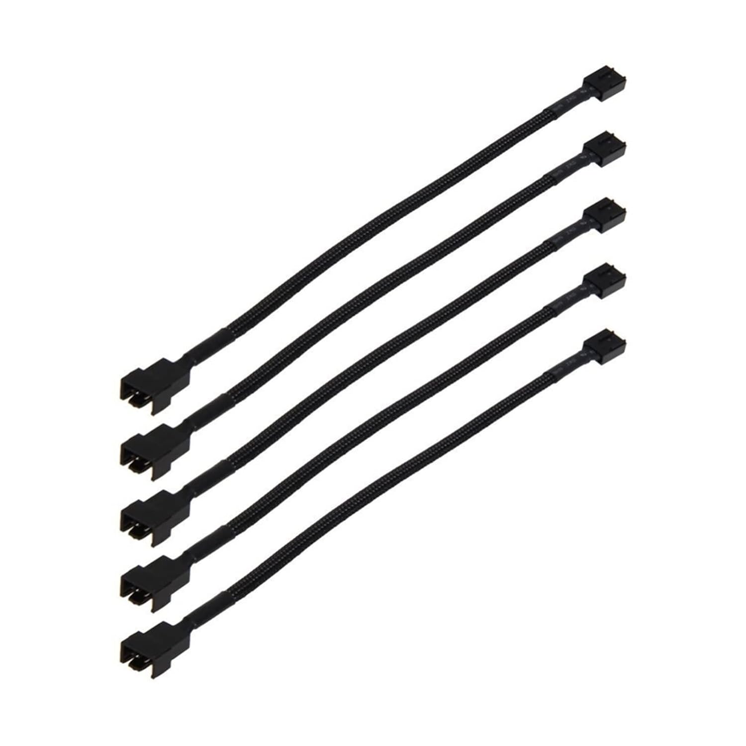 5 Pack Braided Sleeving 25CM TX4 4pin Connectors CPU PWM Fan Power Extension Cable,4 pin Molex Plug Backword 2 pin 3pin Case Fan