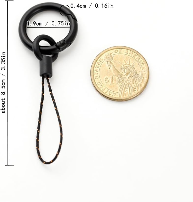 4Pcs Small Phone Finger Ring Lanyard Holder Round spring Keychain String for USB Flash Drive,Backpack, Wallet image 5