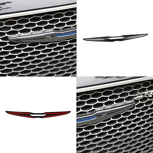 Crosselec Carbon Fiber Look Front Bumper Grill Grille Cover Molding Trim For 2015-2021 Chrysler 300 #TOP5