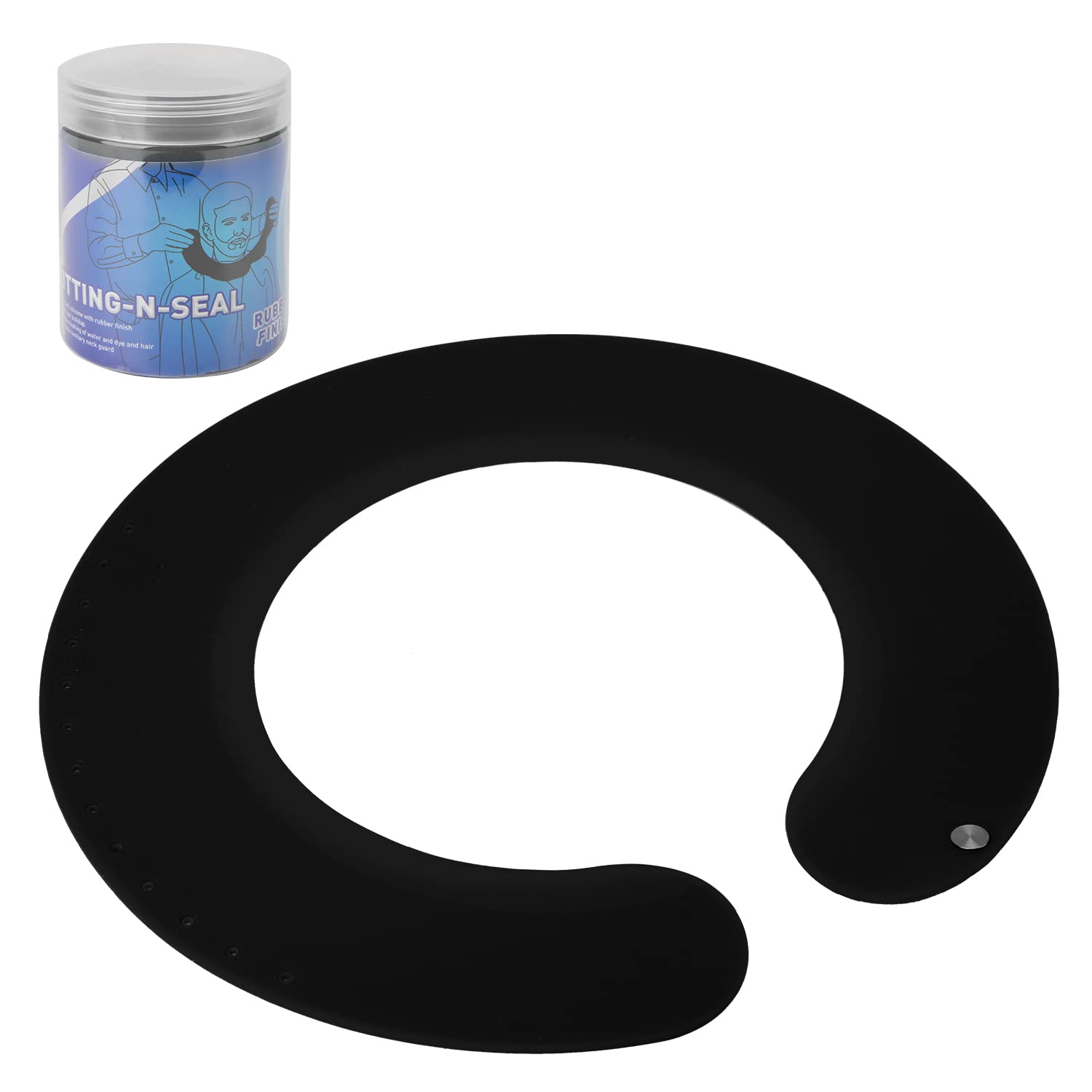 Hair Cutting Collar, Silicone Hair Cutting Cape Neck Shield Neck Wrap, with Adjustable Closure, Non-Slip Neck Wrap for Hairdressing, Hair Dye or Hair Cut - Black, Black, 6.77*11.65inch-image-48