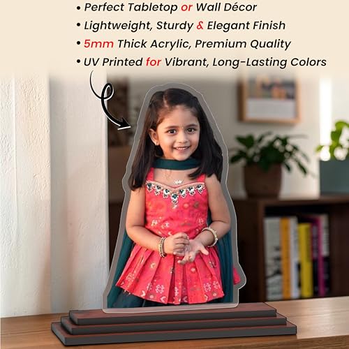 Image of SAVRI Personalized Acrylic Photo Cutout (6x8) - Custom Photo, 5mm Thick - Unique Tabletop for Birthday, Anniversary, Girlfriend, Boyfriend, Husband, Wife & Special Occasions