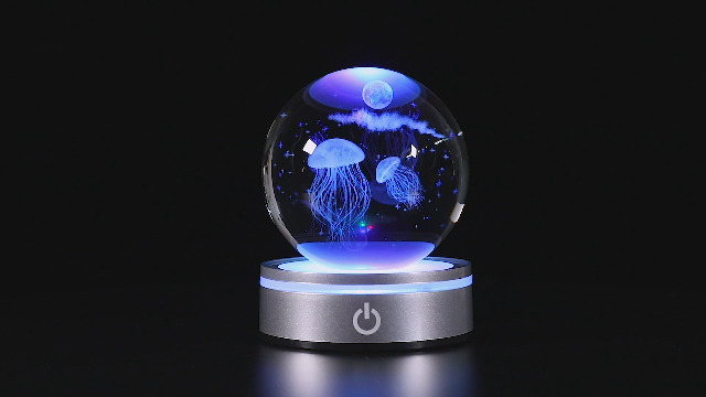 Amazon.co.jp: 3D クリスタル ボールクラゲ LEDライト 多色変更