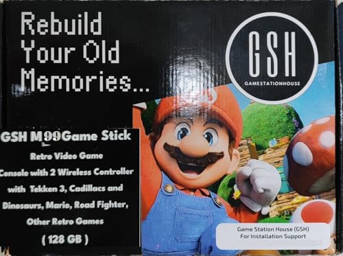 Image of GSH M99 Retro Game Console Retro Game Stick,20000+ Video Games,30+ Emulators,Support 4-Player Online Battles,4K HDMI Arcade Gaming Console with Dual 3D Rocker, Emulator Console for TV (16GB)