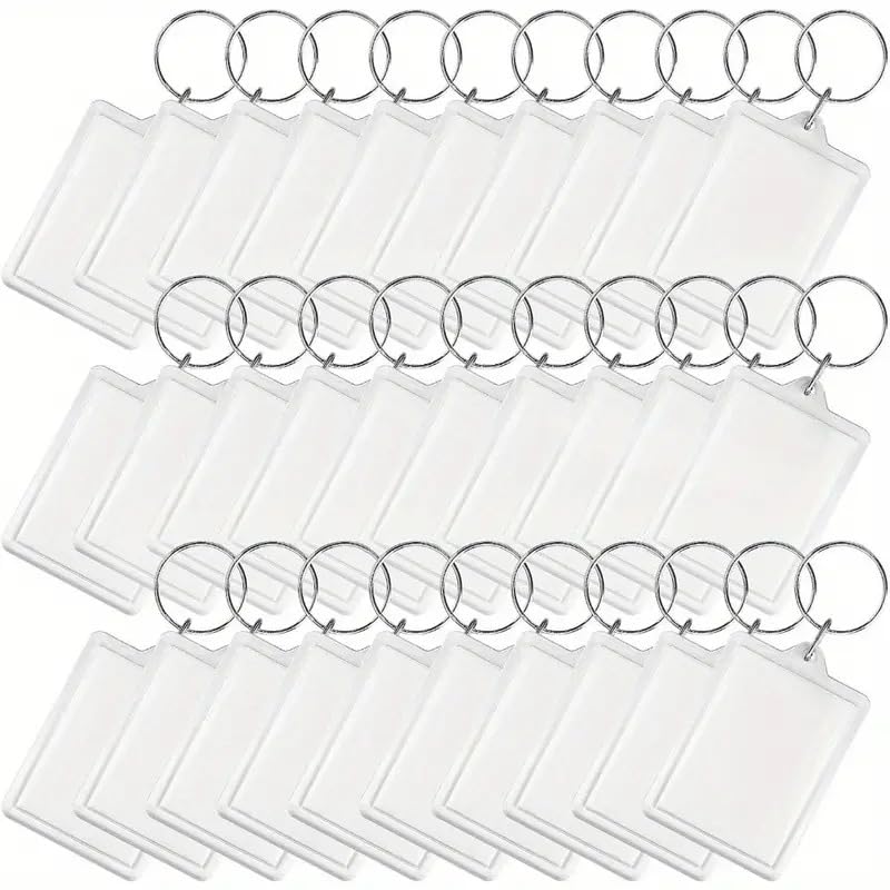 45x70mm (4.5x7.0cm) Transparent Acrylic Photo Keychain, DIY Personalized Gift for Family and Friends. 5, 10, 25, 50, 100 Pcs (100)