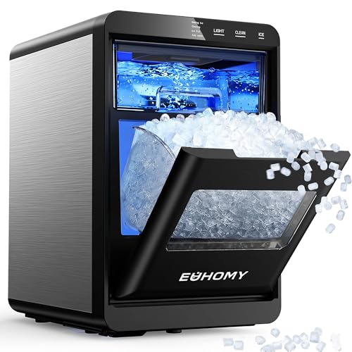 EUHOMY Nugget Ice Maker Countertop, 40Lbs/24H Pebble...