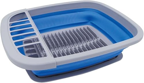 Leisure Quip Foldaway Dish Drying Rack, Blue