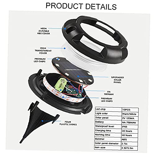 Zonne-grondverlichting Tuin Pathway Disk LED Waterdichte Decking Lamp Warm RGB Licht 4 Stks/Zonneverlichting Outdoor… - Afbeelding 5