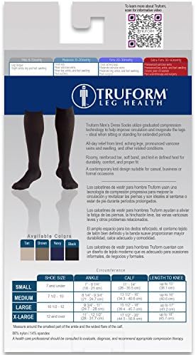 Truform Compression Socks, 30-40 Mmhg, Men's Dress Socks, Knee High Over Calf length 0.3 Poundnavy — view 8