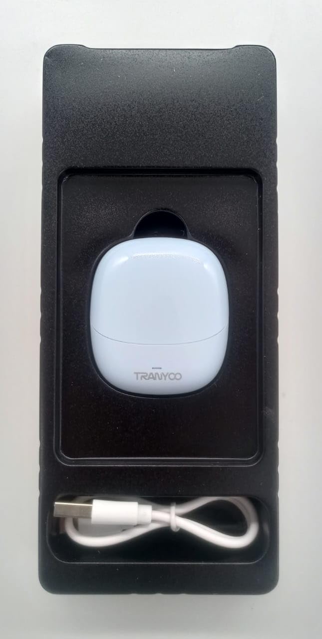 tranyoo M27 earphones in packaging with charging cable