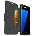 OtterBox Strada Series Leather Wallet Case for Samsung Galaxy S7 Edge - Bulk Packaging - Onyx (Black/Black Leather)