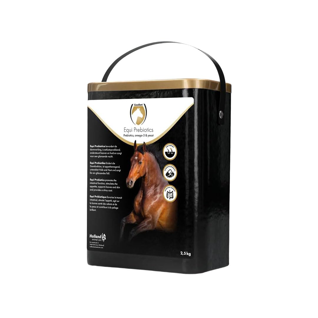 Holland Animal Care Excellent Equi Prebiotics – Promueve la actividad intestinal y estimula el apetito – Adecuado para caballos – 2,5 kg