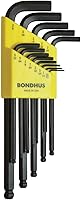Vista 6 de Bondhus 20199 Llave con rodamiento de presión, llave L, DoublePK, 10999 0.059-0.394 pulgadas / 1.5-10 mm y 10937 0.050-3/8 pulgadas, multicolor