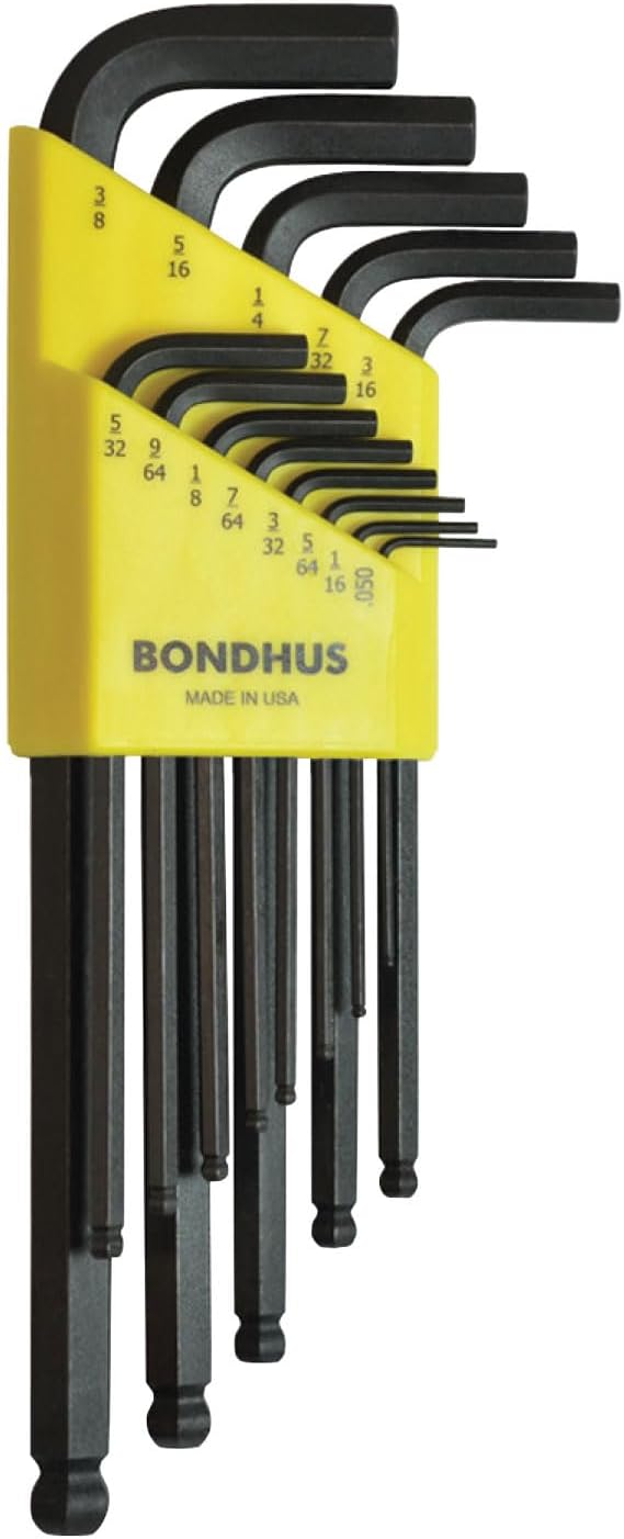 Bondhus 10937 Set of 13 Balldriver L-wrenches, sizes .050-3/8-Inch, Multicolor, One Size