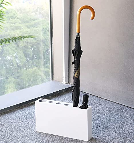 Porte-parapluie durable en métal blanc avec design peu encombrant