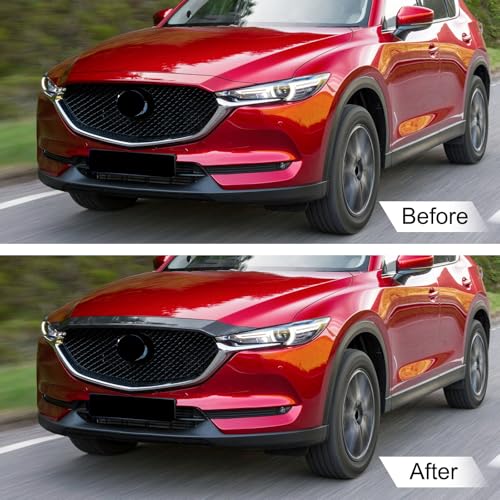 Hood Deflector Hood Protector Compatible with Mazda CX-5 2025 2024 2023 2022 2021 2020 2019 2018 2017 Gloss Carbon Fiber Hood Protector Bug Deflector Stone Guard for CX 5 CX-5 by GearUp - Image 5