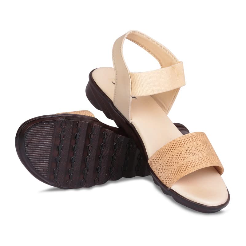 Image of Womens Stylish Fashion Fancy & Office wear Sandals, Comfortable Casual Open Toe Flats Slipper for Women's /Girls, Durable Design, Suitable for Summer & Winter, Wedges Sizes 3UK - 8UK
