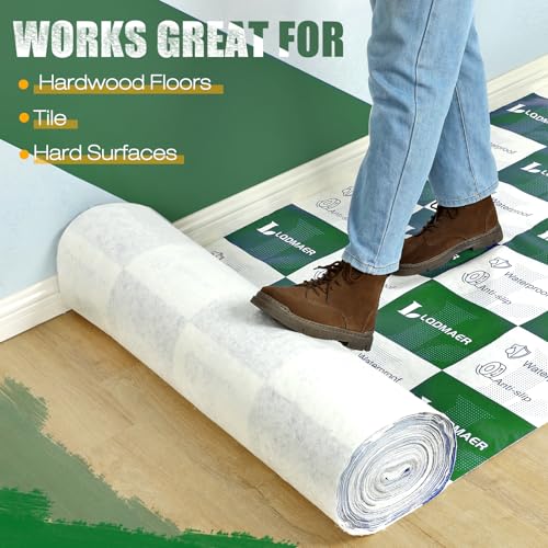 Image of 40 inch x100ft Hardwood Floor Protector Film Roll Temporary Renovation Cover