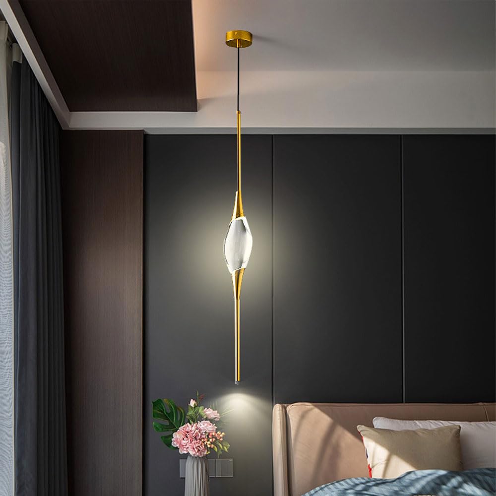 Petite lampe en cristal 3W et lustre moderne cuivre noir
