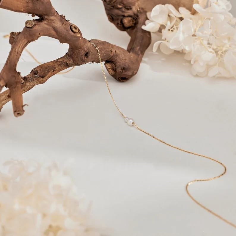 Pearl Necklace for Women, 14K Gold Plated Dainty Pendant, Trendy Jewelry Gift - Image 6