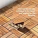 HOMGX 27 PCS Interlocking Patio Deck Tiles, 12” x 12” Acacia Hardwood Flooring, Tools-Free Assembly, 27 sq. Ft Wood Deck Tile for Patio, Balcony, Poolside, Outdoor & Indoor, Natural, Checker Pattern