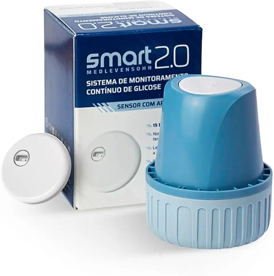Sensor Smart 2.0 MedLevensohn para Monitoramento Contínuo de Glicose – Leitura em Tempo Real, Sem Picadas Frequentes, Prático, Discreto e Fácil Aplicação