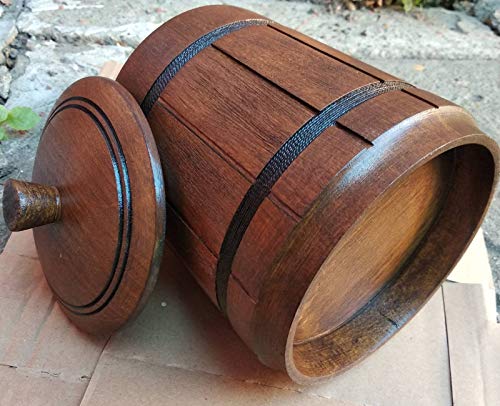 Jarra de Cerveza de Madera con Tapa 600ml miniatura 3
