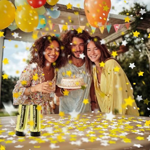 Image of 8 PCS Party Confetti Poppers Cannons for Wedding Birthday Graduation Baby Shower Anniversary Christmas New Year's Party Celebrations Supplies and Favors (8Pcs Gold Silver)