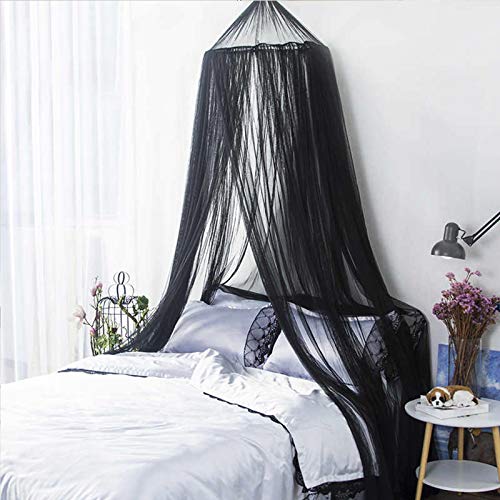 Aifusi Mosquito Net For Bed, King Size Bed Canopy Hanging Curtain Netting, Princess Round Hoop Sheer Bed Canopy For All Kids Baby Cribs And Adult Beds Fit Twin, Full, Queen - Black #TOP12