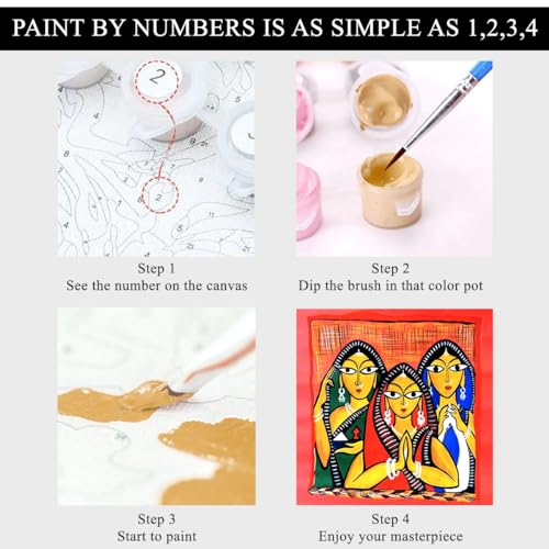 Image of Whattacraft! Paint by Numbers for Adults and Kids | Premium Painting Kit in Gift Packaging| Rolled Canvas | Do-it-Yourself Wall Decor | DIY | KATSEYE Girl Group 40x50