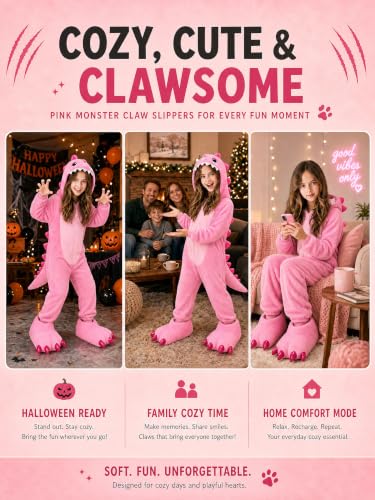 Image of acdiac Unisex Soft Monster Claw Slippers Fun Dino Slippers Animal Paw Shoes For Men Women Boy Girl With Home Halloween Party Cosply Costume Footwear