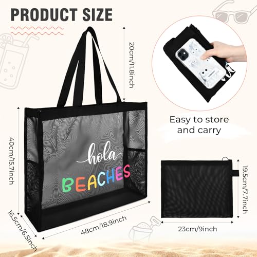 Bolso de playa grande 30L plegable con dos bolsillos miniatura 4