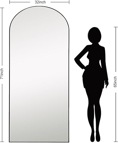 Miniatura 6 de PexFix Espejo de piso de cuerpo entero, marco de aleación de aluminio ultrafino, estilo moderno, espejo de pie o colgante, espejo para montar en la