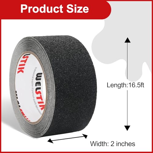 WELSTIK antirutsch Klebeband- Rutschfestes Klebeband Starke Klebstoffsicherheit für Innen- und Außenbereich 5cm x 5 m