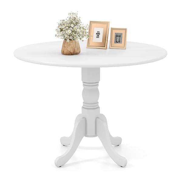 Beautiful Round Kitchen Table Ideas for Every Home 71 White Mid-Century Trestle Dining Table
