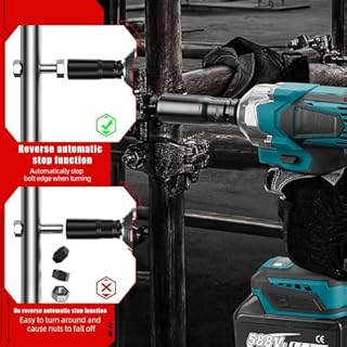 1800N.M Clé à Chocs Sans Fil,1/2 Pouce Boulonneuse a Choc, Compatible avec Makita 18V,Clé à Chocs Multifonction avec Lumière LED,avec 1 batterie, 7200 tr/min,5 vitesses,pour voiture et maison (Bleu)