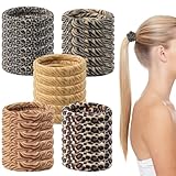 Maxqzin 30Pcs Hair Ties for Women Seamless Hair Ties Elastic Leopard Print Hair Bands No Damage Hair Tie for Women Girls