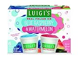 Luigi's Real Italian Ice, Blue Raspberry and Watermelon Variety Pack, 6 Oz, 6 Ct