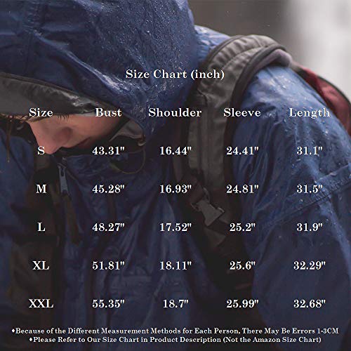 Audiano Rain Jackets Women Lightweight Raincoat Striped Lined Waterproof Windbreaker Active Outdoor Hooded Trench Coats Blue M #TOP5