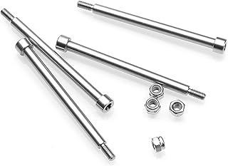 XHSESA RC Stainless Steel 4PCS 4 * 56mm A-Arm Pins with 4PCS M3 Nuts Modification Part Suitable for TRAXXAS X-Maxx RC Crawler Car