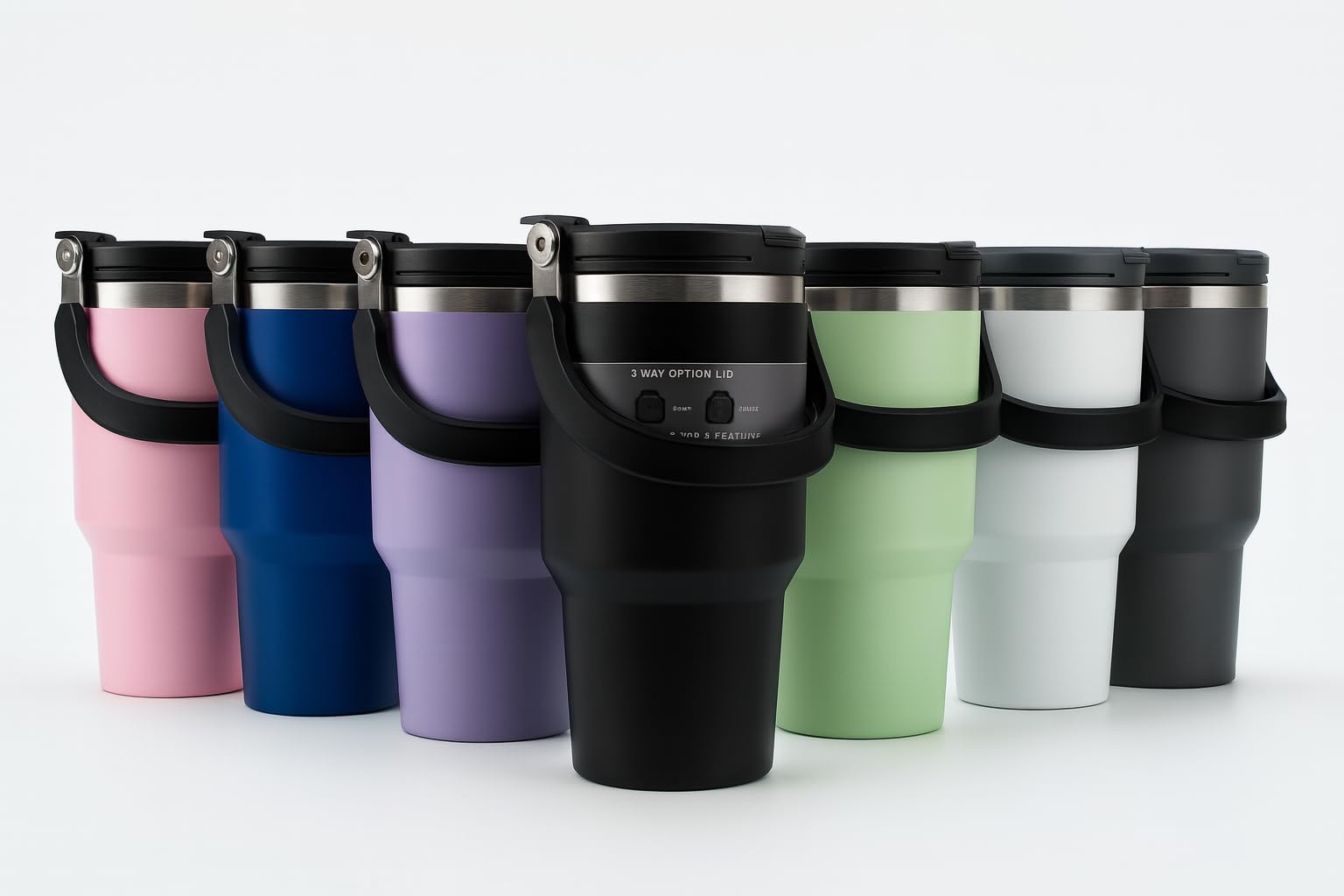 Copo Térmico 1200ml com Tampa 3 em 1 – Aço Inox, Isolamento a Vácuo e Alça Rebatível