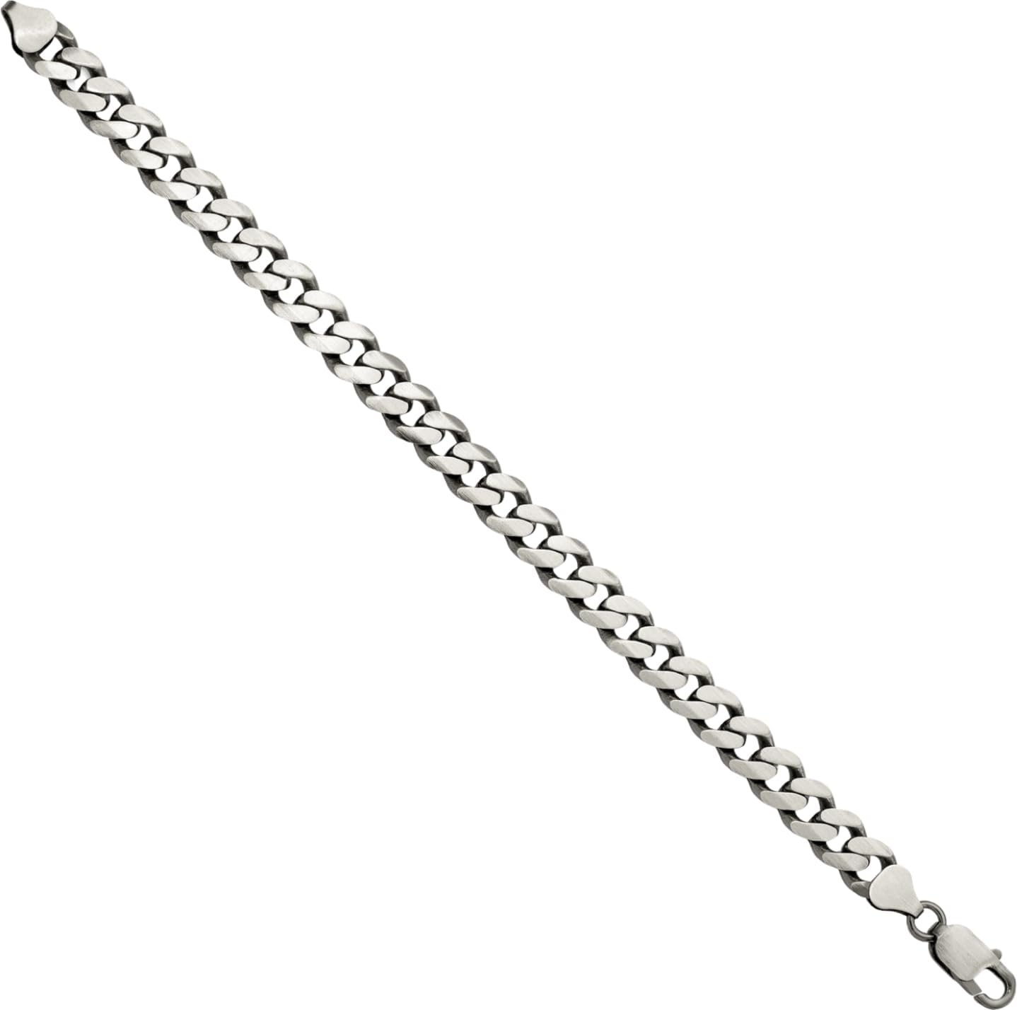 IceCarats 925 Sterling Silver Vintage 9mm Chunky Curb Chain Link Bracelet Brushed, Matte
