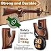 TESLYAR Gun Wall Mount - Wave-Style Wooden Hooks, Rifle Rack for Shotguns and Rifles, Real Hardwood Holder, Set of 2, Brown Finish, Gun Hangers for Wall