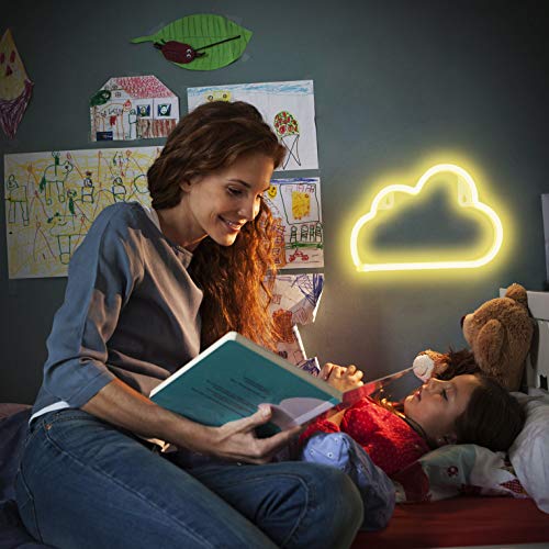 XIYUNTE Cloud Light Neon Signs Led Neon Wall Light Battery or USB Operated Neon Light Sign Led Neon Lights White Cloud Lamp Light up for The Home,Kids Room,Bar,Festive Party,Christmas,Wedding - Thumbnail 2