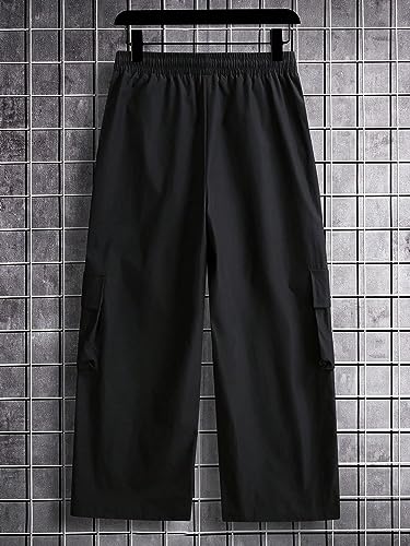 Gorglitter Men'S Baggy Cargo Pants Wide Leg Sweatpants Loose Streetwear Pants Trousers Parachute Pants Black Xx-Large thumb #1