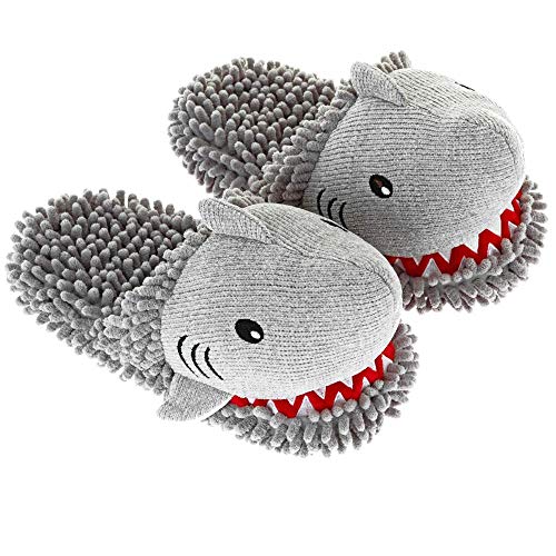 Aromahome Aroma Home Women's Shark Animal Fuzzy Friends Warm Slippers, Grey, Large